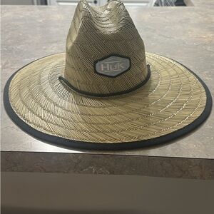 Huk Tan Straw Hat with Black Edge